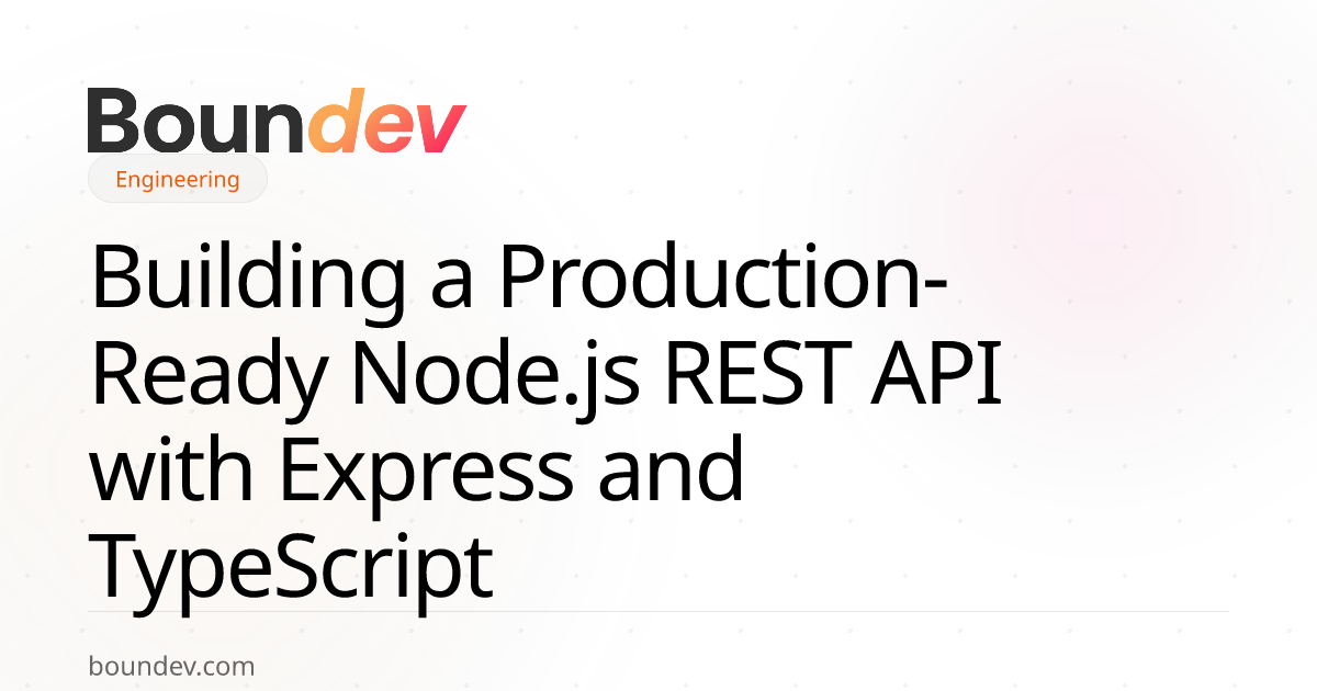 Building a Production-Ready Node.js REST API with Express and TypeScript