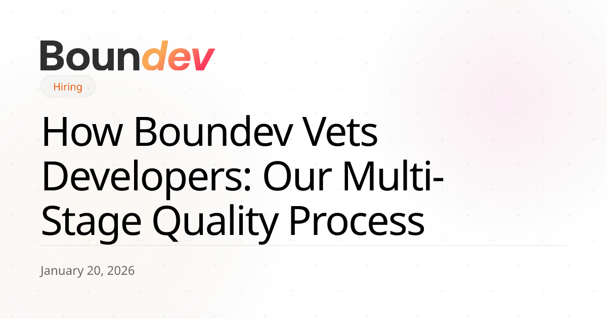How Boundev Vets Developers: Our Multi-Stage Quality Process